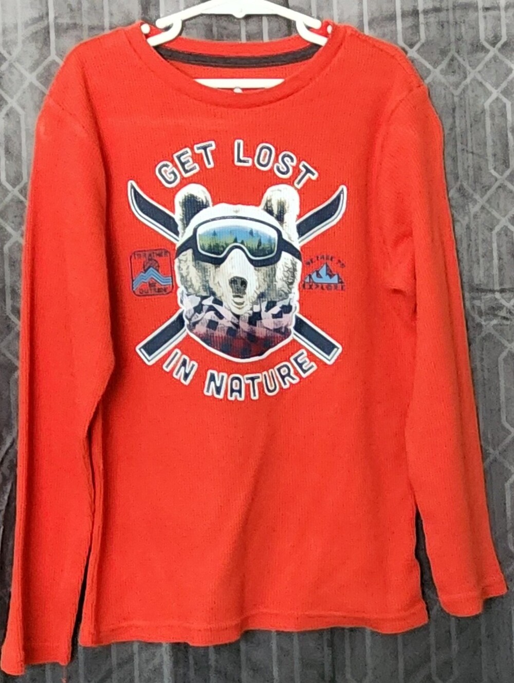 365 Kids Get Lost In Nature Graphic Kids Long-Sleeve Top - Red Orange Size 10
